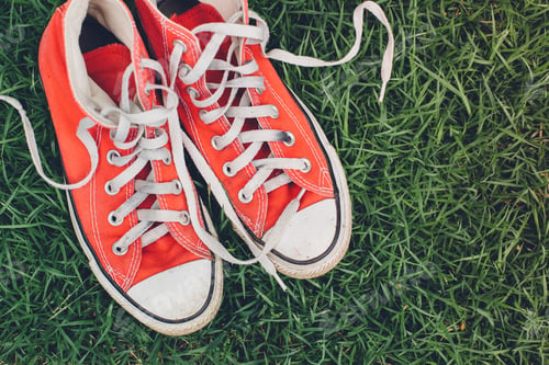 Preview: Red Sneakers On Grass
