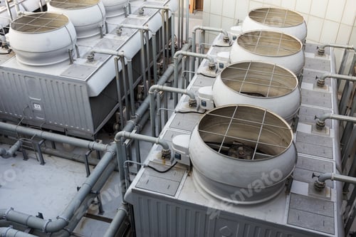Preview: Cooling Towers and Piping Systems on a Rooftop
