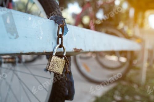 Preview: Security Lock Blocking The Bicycle Wheel.