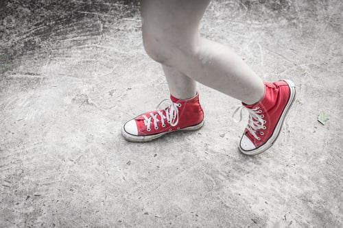 Preview: Still Life Of Red Sneakers On Street