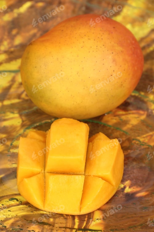 Preview: Mango Tropical Fruit With Background Vivid Image
