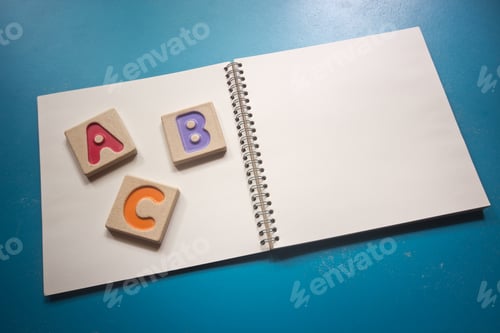 Preview: Colorful Alphabet Letters ,"Abc" On The Book