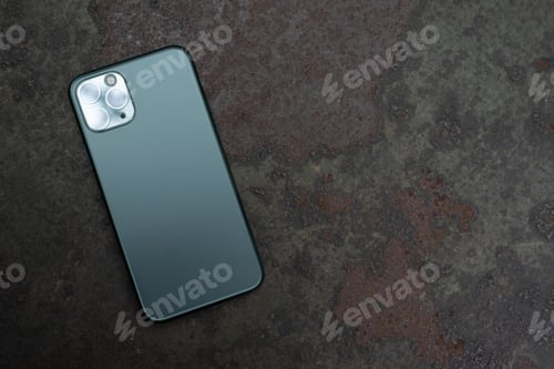 Preview: Rear Smartphone On Grunge Rusty Metal Background, Still Life