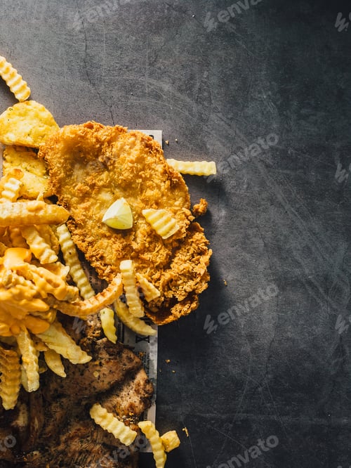 Preview: Junk Food Or Fast Food With Burger And French Fries