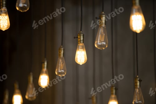 Preview: Luxury Vintage Light Bulb Background With Bokeh