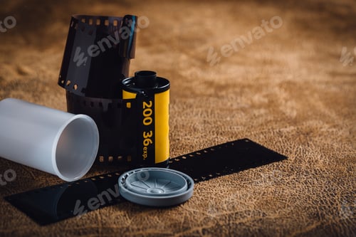 Preview: Still Life Of File Roll On Brown Background