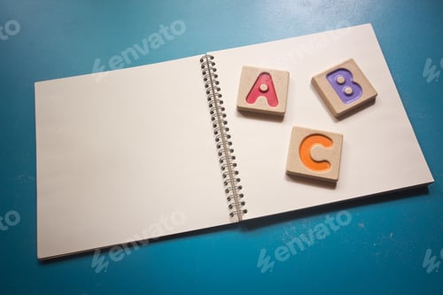 Preview: Colorful Alphabet Letters ,"Abc" On The Book