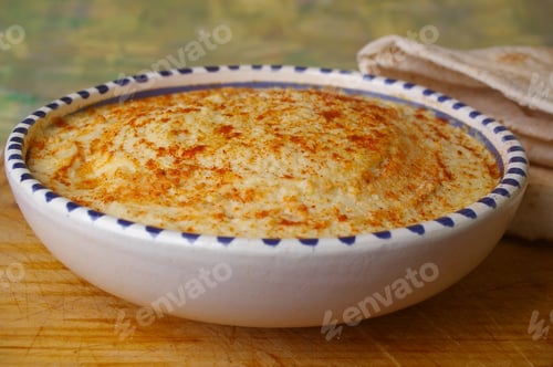 Preview: Bowl Of Hummus Sprinkled With Sweet Paprika
