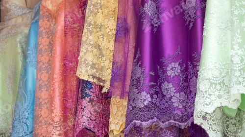 Preview: Local Fabric Is Sold Along The Street, Thailand.