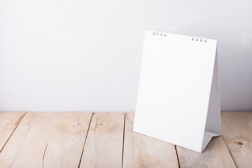 Preview: Desktop Calendars With Wooden Floor On White Background