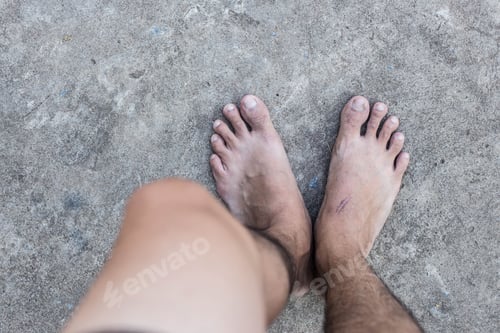 Preview: Male Bare Feet On Street