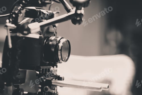 Preview: Detail Of Video Camera , Film Crew Production, Behind The Scenes Background