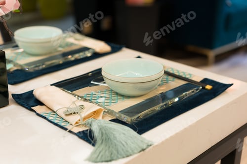 Preview: The Nice Tableware On Dining Table