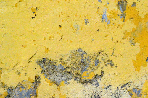 Preview: Yellow Cracked Paint on Wall Close Up