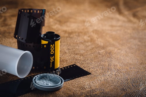 Preview: Still Life Of File Roll On Brown Background