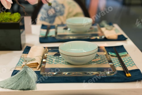 Preview: The Nice Tableware On Dining Table