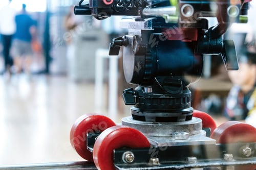 Preview: Detail Of Dolly Track For Camera Equipment,Film Shoot,Behind The Scene, Film Crew Production