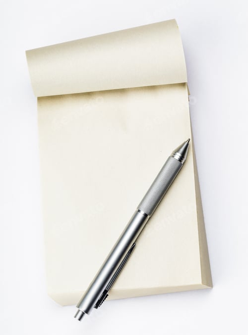 Preview: Blank Memo Pad With Pen