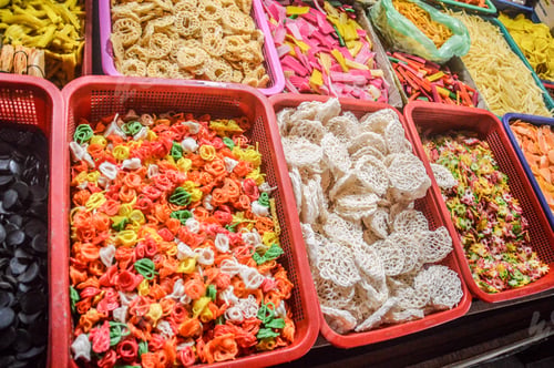 Preview: Colorful Indonesian Candies Displayed On A Local Market In Bukit Lawang, North Sumatra