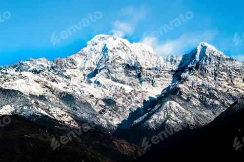 Preview: Icy Mountain Summit In The Annapurna Mountain Range