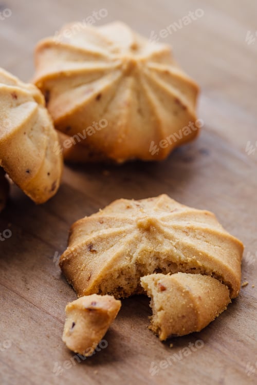 Preview: Cookies On Wooden Background