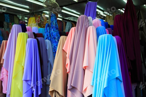 Preview: Fabric Store With Many Kinds Of Fabric On Display