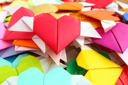 Preview: Heap Of Origami Colorful Heart