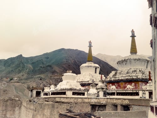 Preview: Stupas In Lamayuru Monastery In Ladakh, Northern India