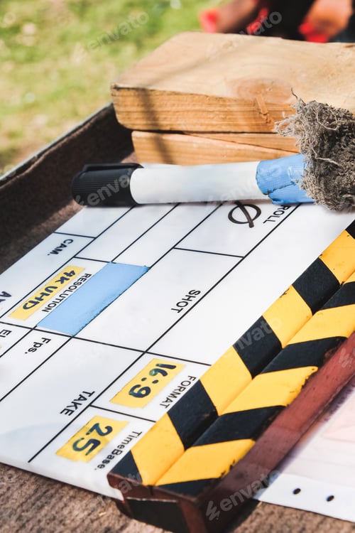 Preview: Behind The Scene, Close Up Of Film Slate On Set