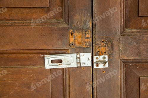 Preview: Unlocked Vintage Wooden Door From An Old House