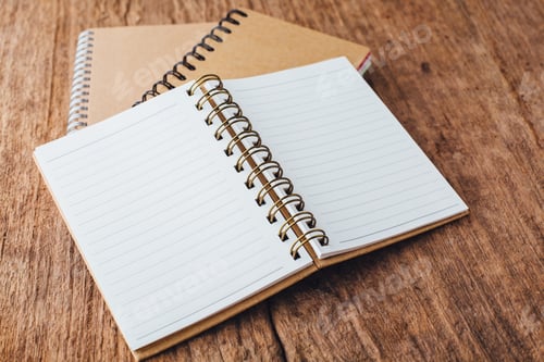 Preview: Note Book On Wooden Background