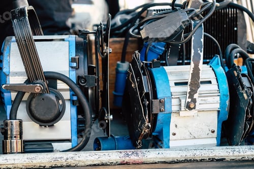 Preview: Close Up Of Studio Lighting, Film Crew Production Set