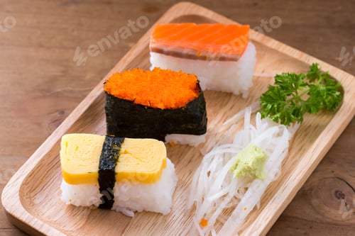 Preview: Sushi Set On Wooden Table