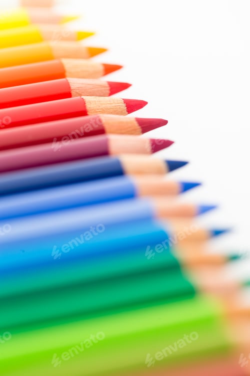 Preview: Stack Of Colour Pencils Isolated On White