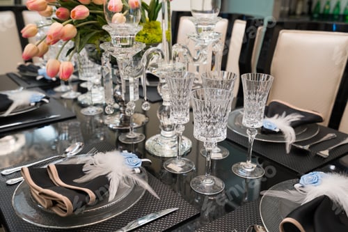 Preview: Nice Tableware On Dining Table