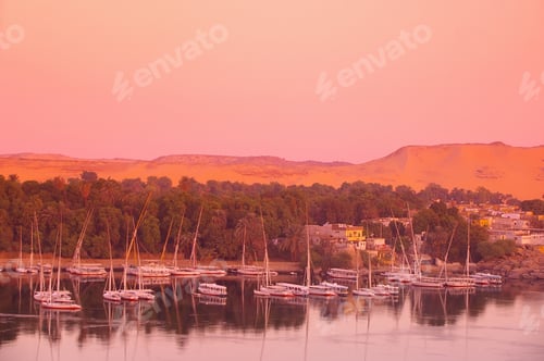 Preview: A Feluccas On The Nile In Southern Egypt Tourist Town Of Aswan
