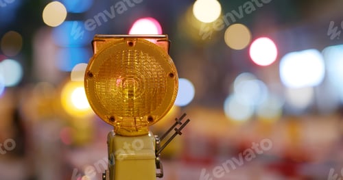 Preview: Yellow Caution Light At Street