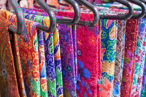 Preview: Thai Fabric Woven Batik Is Sold Along The Street, Thailand.