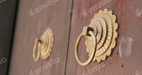 Preview: Traditional Chinese Temple Wooden Door Handle