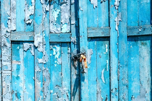 Preview: Detail Of Old Shabby Blue Wooden Door Background