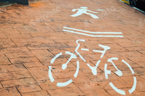 Preview: Road Sign For Bicycle Lane