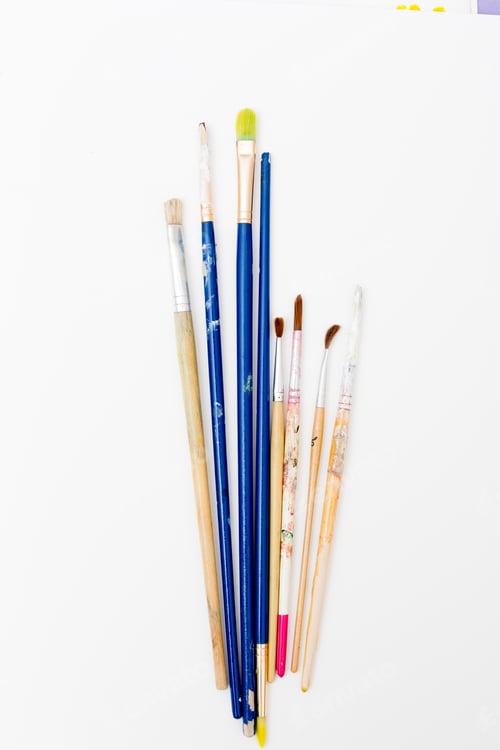 Preview: Paint Brushes On Art Water Color Paper