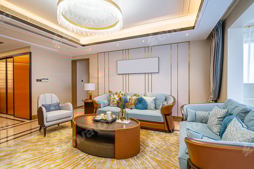 Preview: Comfortable Living Room With Nice Modern Furniture