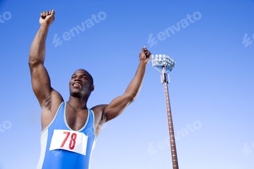 Preview: Portrait Of An Athlete With Arm Raised