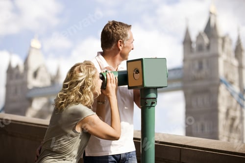 Preview: A Middle-Aged Couple Using A Telescope