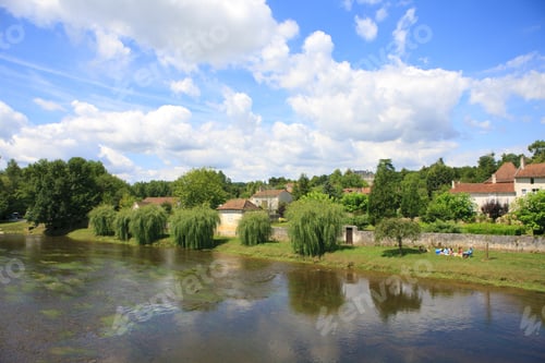 Preview: Idyllic Village Next To River, Bourdeilles, Dordogne, France
