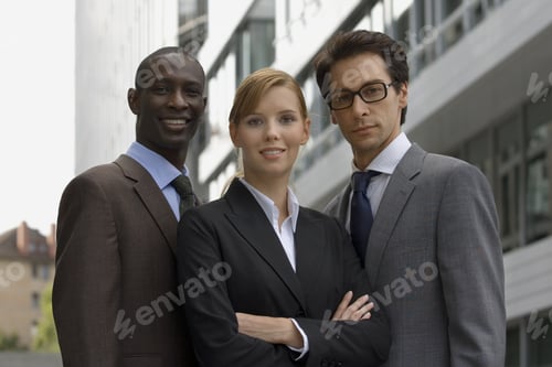 Preview: Three Business People Standing Together.