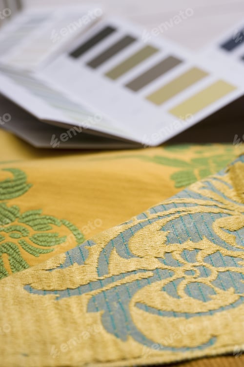 Preview: Colour Swatches And Wallpaper Design Samples, Close-Up (Still Life, Differential Focus)