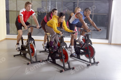 Preview: People On The Cycles In The Gym.