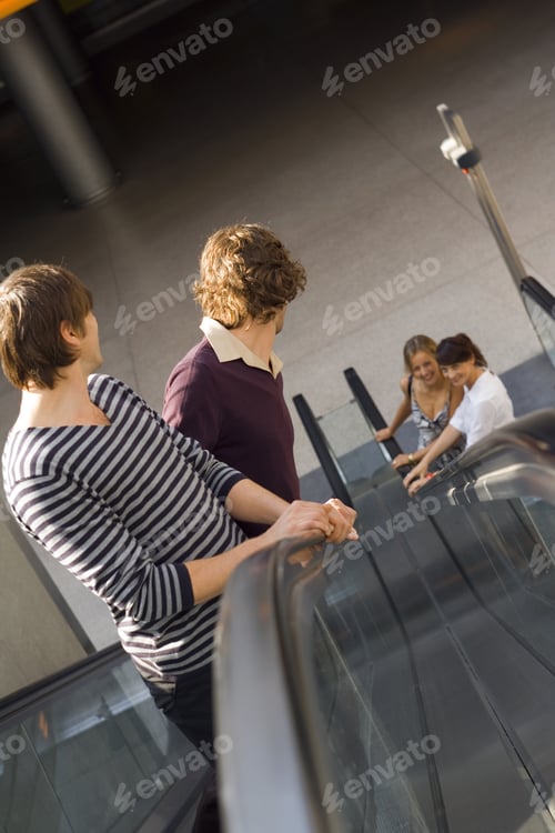 Preview: Men Looking At Women On An Escalator.